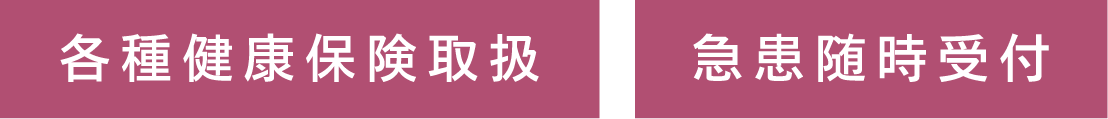 各種健康保険取扱・急患随時受付